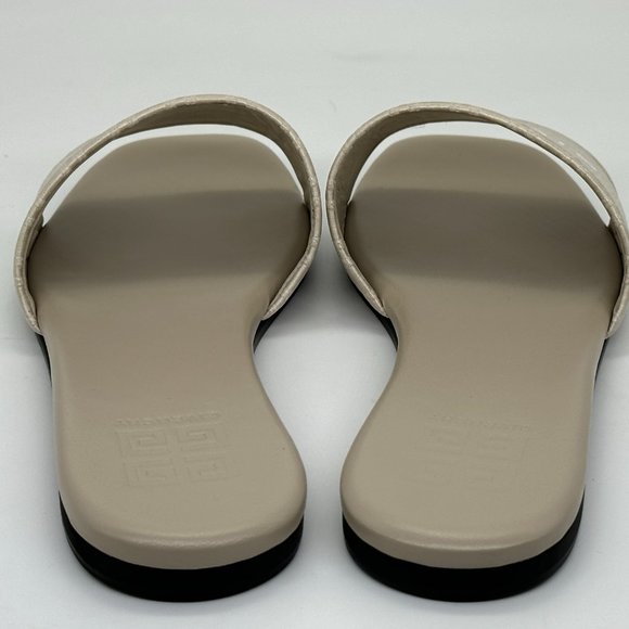 GIVENCHY 4G Monogram Signature Logo Flat Sandals Slides Mules Shoes Beige - Picture 7 of 13